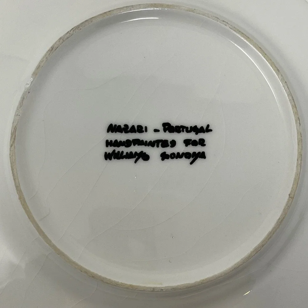 Williams Sonoma Nazari Portugal Handpainted Castle Plates Set of 2 Bread Butter